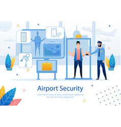 Airport Security Service Flat Ad Banner