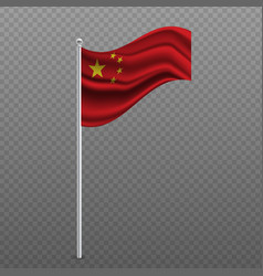 China Waving Flag On Metal Pole