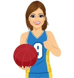 Female Basketball Player Holding Ball