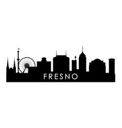 Fresno Skyline Silhouette Black City