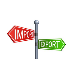 Red Green Arrows Sign Import Export