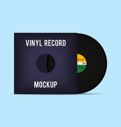 Vinyl Template Record With Cover Mockup