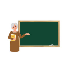 Female Old Teacher In Classroom