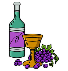 Chalice And Oil Decanter Cartoon Colored Clipart