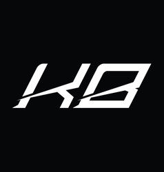 Kb Logo Monogram Letter With Slice Style