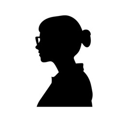 Young Woman With Glasses Profile Silhouette