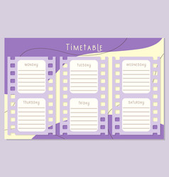 Back To School Timetable Classroom Timetable