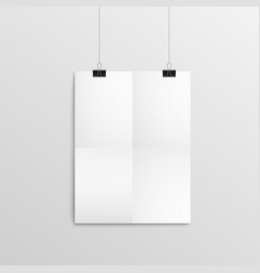 Blank Piece Paper Hanging On Wall With Black