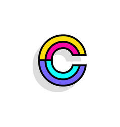 Colorful Chisel Letter C