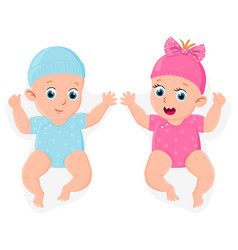 Newborn Girl And Boy Cute Little Male And Female