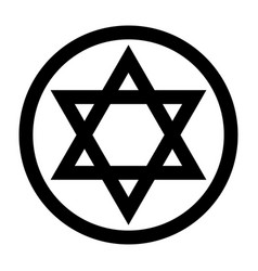 Round Jewish Icon Or Jewish Star Or Star Of David