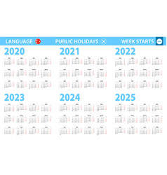 Calendar In Turkish Language For Year 2020 2021