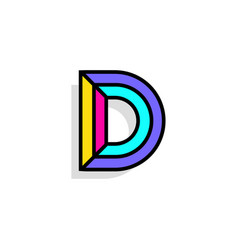 Colorful Chisel Letter D