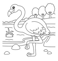 Flamingo Coloring Page For Kids