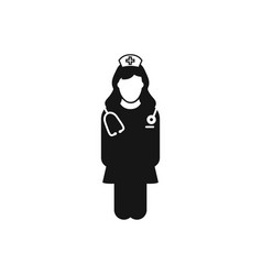 Nurse Icon Flat Style Eps