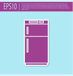 Retro Purple Refrigerator Icon Isolated