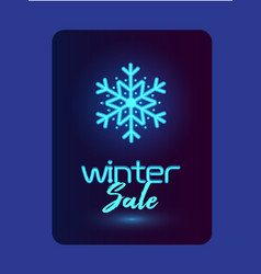 Winter Sale Vertical Banner With Neon Blue