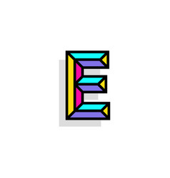 Colorful Chisel Letter E