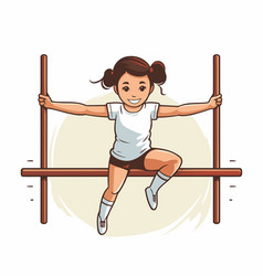 Cute Little Girl Gymnast Doing Exercises