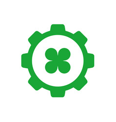 Gear And Clover Leaf Logo Combination