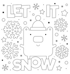 Let It Snow Coloring Page Black And White