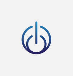 Modern Power Button Technology Logo Design