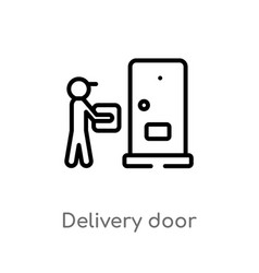 Outline Delivery Door Icon Isolated Black Simple