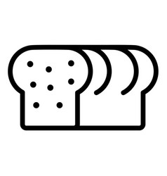 Bread Toast Line Icon Isolated On White