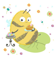 Bumble Bee Bee Wuth Cake And Sweets Insects