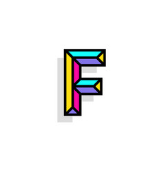 Colorful Chisel Letter F