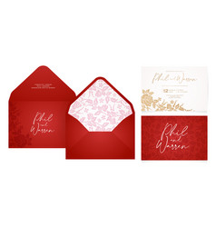 Eed And Gold Wedding Invitation Envelope Set