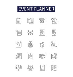 Event Planner Line Icons And Signs