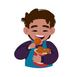 Kid Eating Chicken