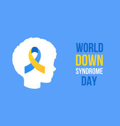 World Down Syndrome Day Horizontal Poster Blue