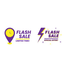 Flash Sale Banner With Clock And Thunder Element