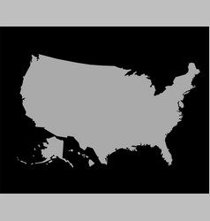 Usa Map Silhouette On A Black Background