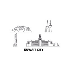 Kuwait City Line Travel Skyline Set