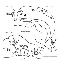 Narwhal Coloring Page For Kids