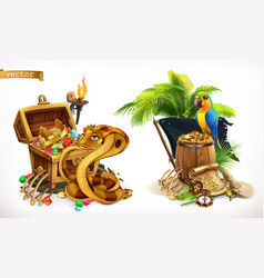 Treasure Hunt And Adventure Game Logo 3d Icon Set