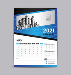 Wall Calendar 2021 Template May 2021 Design