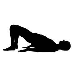 Bridge Yoga Pose Man Silhouette