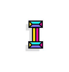 Colorful Chisel Letter I