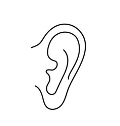 Ear Thin Icon In Trendy Flat Line Style Isolated