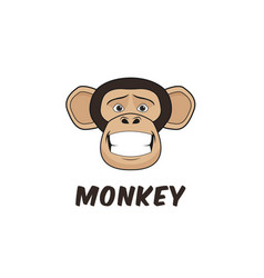 Smiling Monkey Chimp Logo Symbol Design