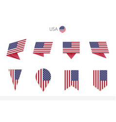 Usa National Flag Collection Eight Versions