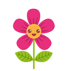 Beautiful flower cute kawaii cartoon Royalty Free Vector