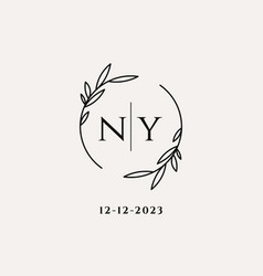 Letter Ny Wedding Monogram Logo Design