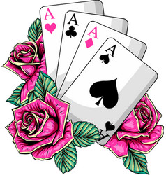 Poker Aces With Rose