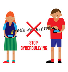 Stop Cyberbullying Poster In A Flat Style Fine