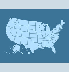 Usa Map Design With Blue Color States